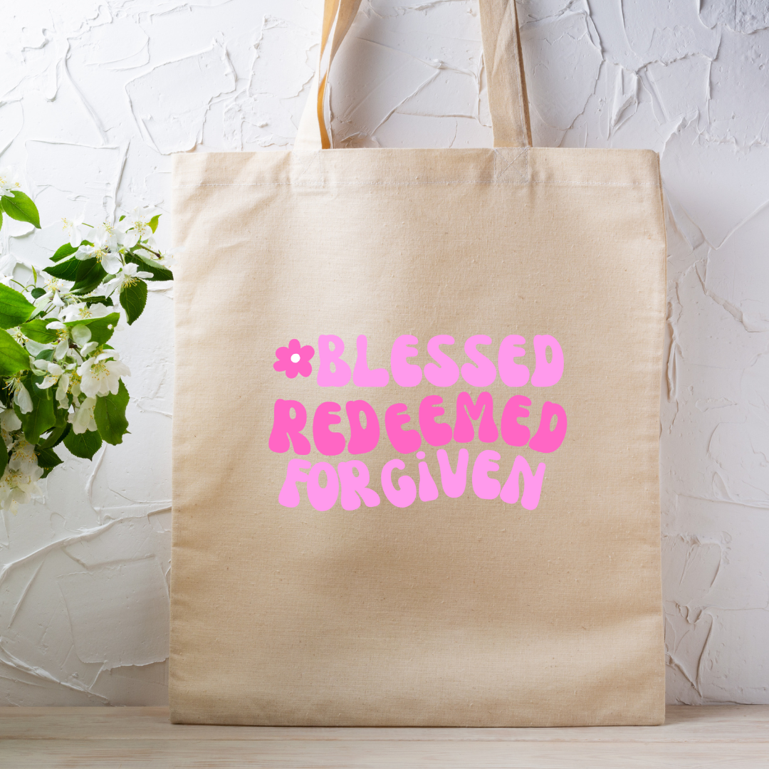 TOTE BAG Blessed Redeemed Forgiven